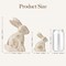 Set of 2 White & Gold Easter Bunny Figurines – Wabi Sabi Pressed Wood Rabbit Statues for Spring Tabletop, Farmhouse Shelf & Mantel Décor